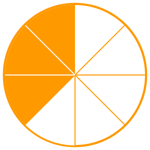 Maths Fractions Game Option - three eighths